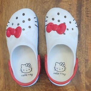 Hello Kitty White and Red Crocs with Bow Accents